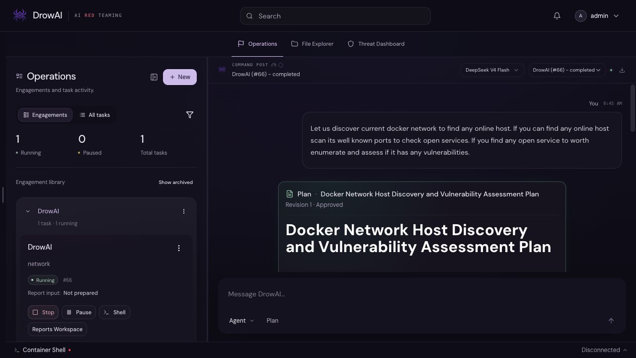 Annotated DrowAI Operations workspace