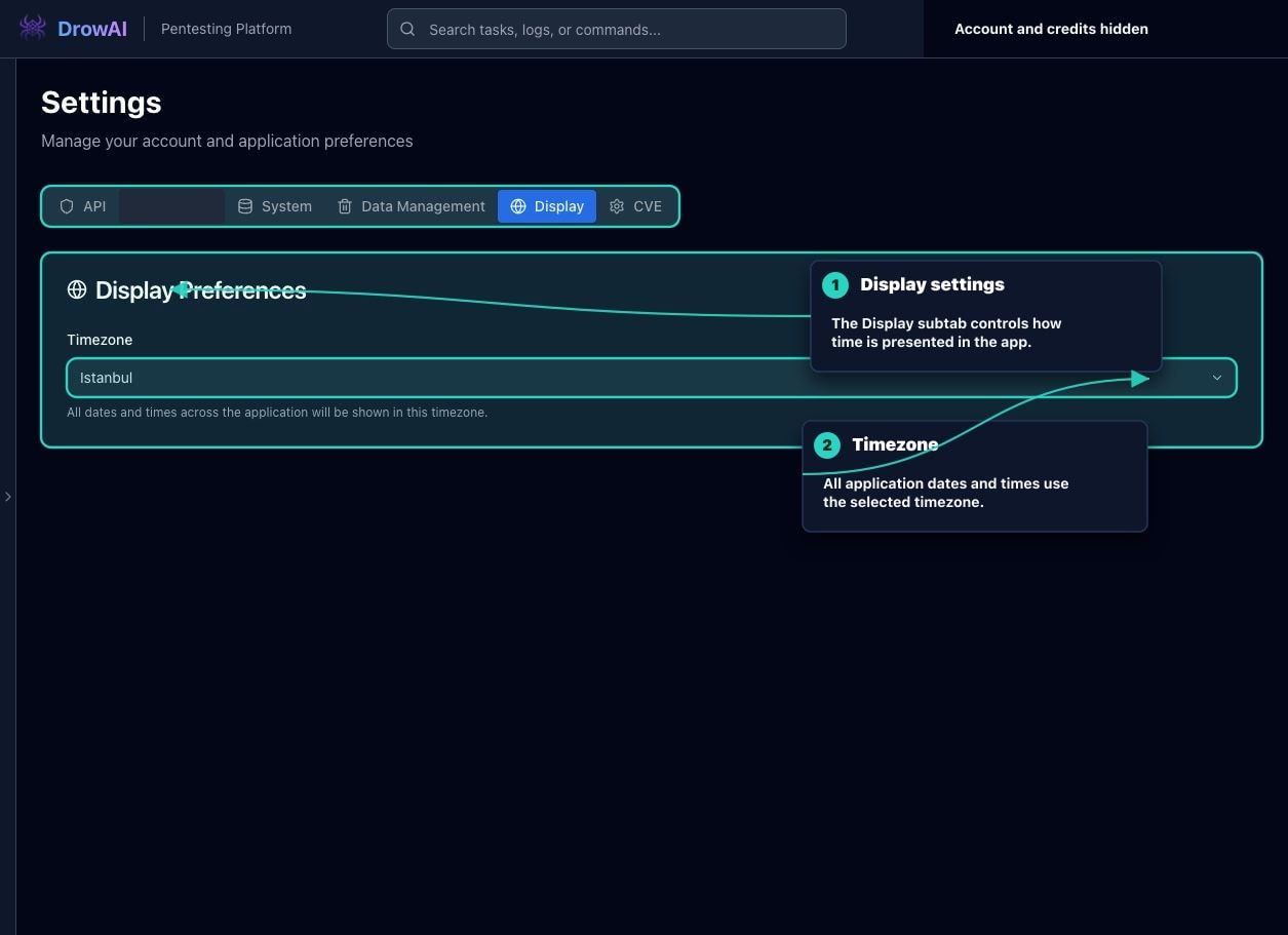 Annotated DrowAI Settings Display subtab